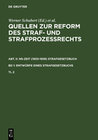 Buchcover Quellen zur Reform des Straf- und Strafprozeßrechts. NS-Zeit (1933-1939)... / Quellen zur Reform des Straf- und Strafpro