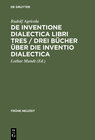 Buchcover De inventione dialectica libri tres / Drei Bücher über die Inventio dialectica