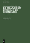 Buchcover Die Beratung des Bürgerlichen Gesetzbuchs / Sachenrecht III