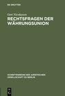 Buchcover Rechtsfragen der Währungsunion