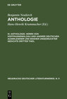 Buchcover Anthologie / Anthologie. Herrn von Hoffmannswaldau und andrer Deutschen auserlesener und bißher ungedruckter Gedichte dr
