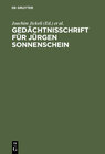 Buchcover Gedächtnisschrift für Jürgen Sonnenschein