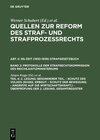 Buchcover Quellen zur Reform des Straf- und Strafprozeßrechts. NS-Zeit (1933-1939)... / 2. Lesung: Besonderer Teil. - Schutz des V