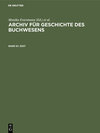 Buchcover Archiv für Geschichte des Buchwesens / 2007