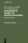 Buchcover Gesammelte Werke in Einzelausgaben / Kleinere Schriften