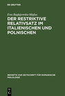 Buchcover Der restriktive Relativsatz im Italienischen und Polnischen