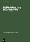 Buchcover Metasprachliche Lexikographie