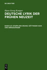 Buchcover Hans-Georg Kemper: Deutsche Lyrik der frühen Neuzeit / Sturm und Drang: Göttinger Hain und Grenzgänger