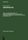 Buchcover Namenforschung und Geschichtswissenschaften. Literarische Onomastik, Namenrecht, Anhang