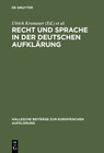 Buchcover Recht und Sprache in der deutschen Aufklärung