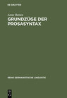 Buchcover Grundzüge der Prosasyntax