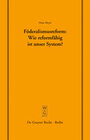 Buchcover Föderalismusreform: Wie reformfähig ist unser System?