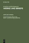 Buchcover Friedrich Gottlieb Klopstock: Werke und Briefe. Abteilung Addenda / Klopstock-Bibliographie