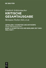 Buchcover Friedrich Schleiermacher: Kritische Gesamtausgabe. Schriften und Entwürfe / Schriften aus der Berliner Zeit 1800-1802