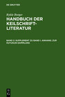 Buchcover Rykle Borger: Handbuch der Keilschriftliteratur / Supplement zu Band I. Anhang: Zur Kuyunjik-Sammlung