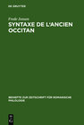 Buchcover Syntaxe de l'ancien occitan