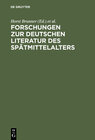 Buchcover Forschungen zur deutschen Literatur des Spätmittelalters