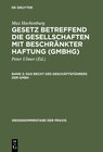 Buchcover Max Hachenburg: Gesetz betreffend die Gesellschaften mit beschränkter Haftung (GmbHG) / Das Recht des Geschäftsführers d