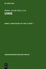 Buchcover UWG / Einleitung; §§ 1 bis 12