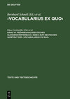 Buchcover ›Vocabularius Ex quo‹ / Frühneuhochdeutsches Glossenwörterbuch. Index zum deutschen Wortgut des ›Vocabularius Ex quo‹