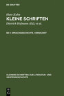 Buchcover Hans Kuhn: Kleine Schriften / Sprachgeschichte. Verskunst