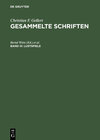 Buchcover Christian F. Gellert: Gesammelte Schriften / Lustspiele