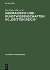 Buchcover Germanistik und Kunstwissenschaften im "Dritten Reich"