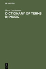 Buchcover Dictionary of Terms in Music / Wörterbuch Musik