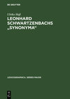 Buchcover Leonhard Schwartzenbachs "Synonyma"