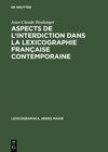 Buchcover Aspects de l'interdiction dans la lexicographie française contemporaine