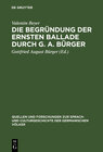 Buchcover Die Begründung der ernsten Ballade durch G. A. Bürger