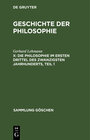Buchcover Die Philosophie im ersten Drittel des zwanzigsten Jahrhunderts