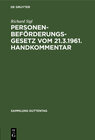 Buchcover Personenbeförderungsgesetz : vom 21.3.1961 ; Handkommentar