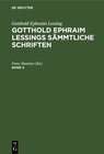 Buchcover [Sämtliche Schriften] Gotthold Ephraim Lessings sämtliche Schriften