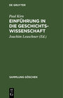 Buchcover Einführung in die Geschichtswissenschaft