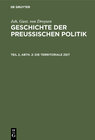 Buchcover Geschichte der preußischen Politik