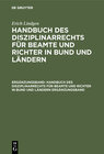 Buchcover Handbuch des Disziplinarrechts : Für Beamte u. Richter in Bund u. Ländern
