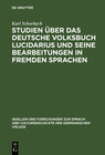 Buchcover Studien über das deutsche Volksbuch Lucidarius und seine Bearbeitungen in fremden Sprachen
