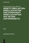 Buchcover Gesetz über Aktiengesellschaften und Kommanditgesellschaften auf Aktien (Aktiengesetz)