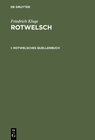 Buchcover Friedrich Kluge: Rotwelsch / Rotwelsches Quellenbuch