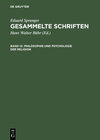 Buchcover Eduard Spranger: Gesammelte Schriften / Philosophie und Psychologie der Religion