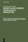 Buchcover Friedrich Schleiermacher: Sämmtliche Werke / Abteilung 2: Predigten / Literarischer Nachlaß, Predigten 4: Homilien über 