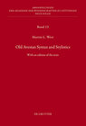 Buchcover Old Avestan Syntax and Stylistics
