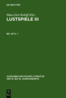 Buchcover Christian Weise: Sämtliche Werke. / Lustspiele III. Erster Teil