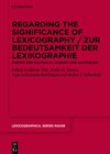 Buchcover Regarding the Significance of Lexicography / Zur Bedeutsamkeit der Lexikographie