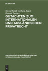 Buchcover Gutachten zum Internationalen und Ausländischen Privatrecht