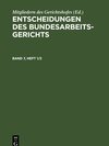 Buchcover Entscheidungen des Bundesarbeitsgerichts / Entscheidungen des Bundesarbeitsgerichts. Band 7, Heft 1/2