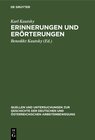 Buchcover Erinnerungen und Erörterungen
