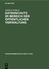 Buchcover Datenschutz im Bereich der öffentlichen Verwaltung