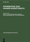 Buchcover Kommentar zum Handelsgesetzbuch / § 1–104 HGB und Gesetz über die Kaufmannseigenschaft von Handwerkern